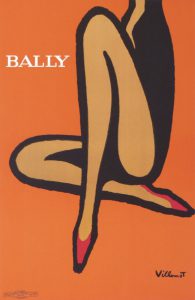 Original Vintage Poster BALLY ORANGE Letitia Morris Gallery