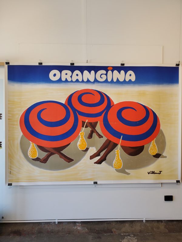 Orangina Umbrella Original Vintage Poster Villemot