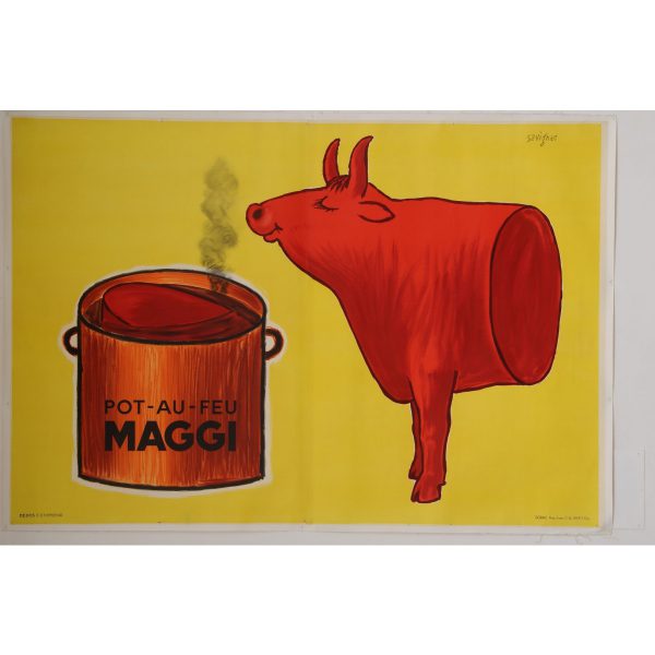 Original Vintage OVERSIZE French Poster for "Pot-au-feu" Maggi by Savignac 1959