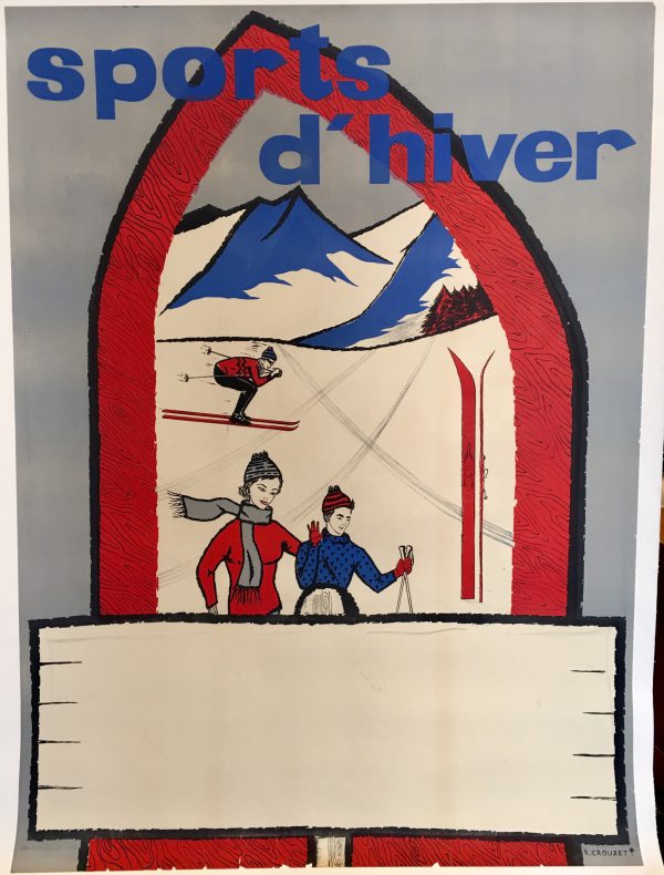 Sports D'Hiver Original 1950's Vintage Poster by R Crouzet