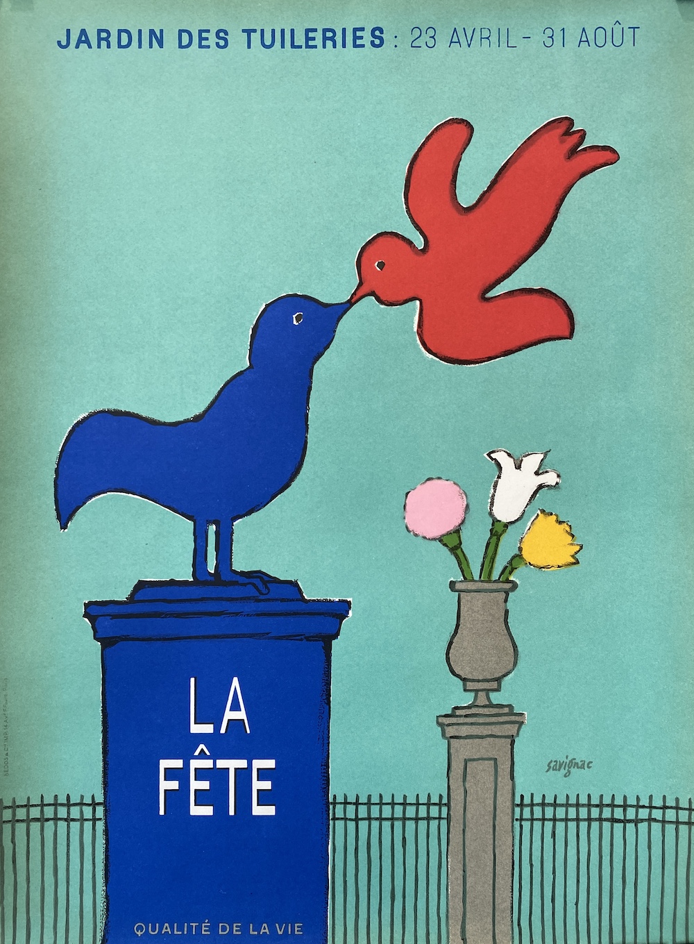 Jardin des Tuleries La Fete SAVIGNAC Original Vintage Poster