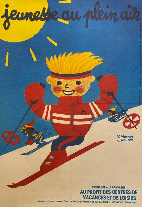 Jeunesse au Plein Air Ski Original Vintage Poster