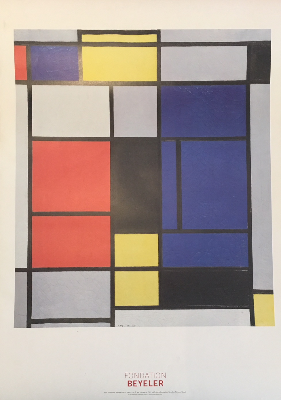 Piet Mondrian Fondation Beyeler Original Vintage Poster