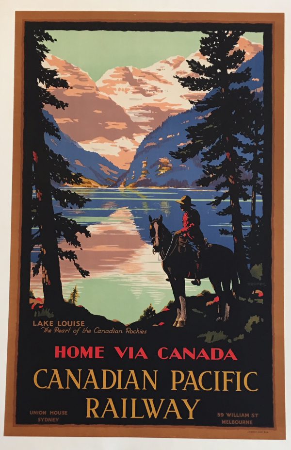 Home Via Canada Canadian Pacific Railway Original Vintage Poster