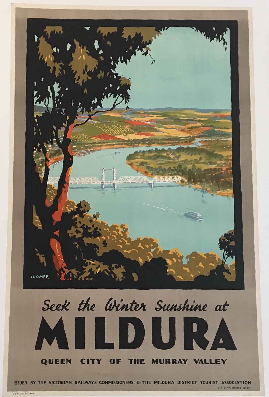 Winter Sunshine at Mildura Original Vintage Poster