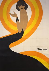 Villemot Spirale Orange Oversize Original Vintage Poster