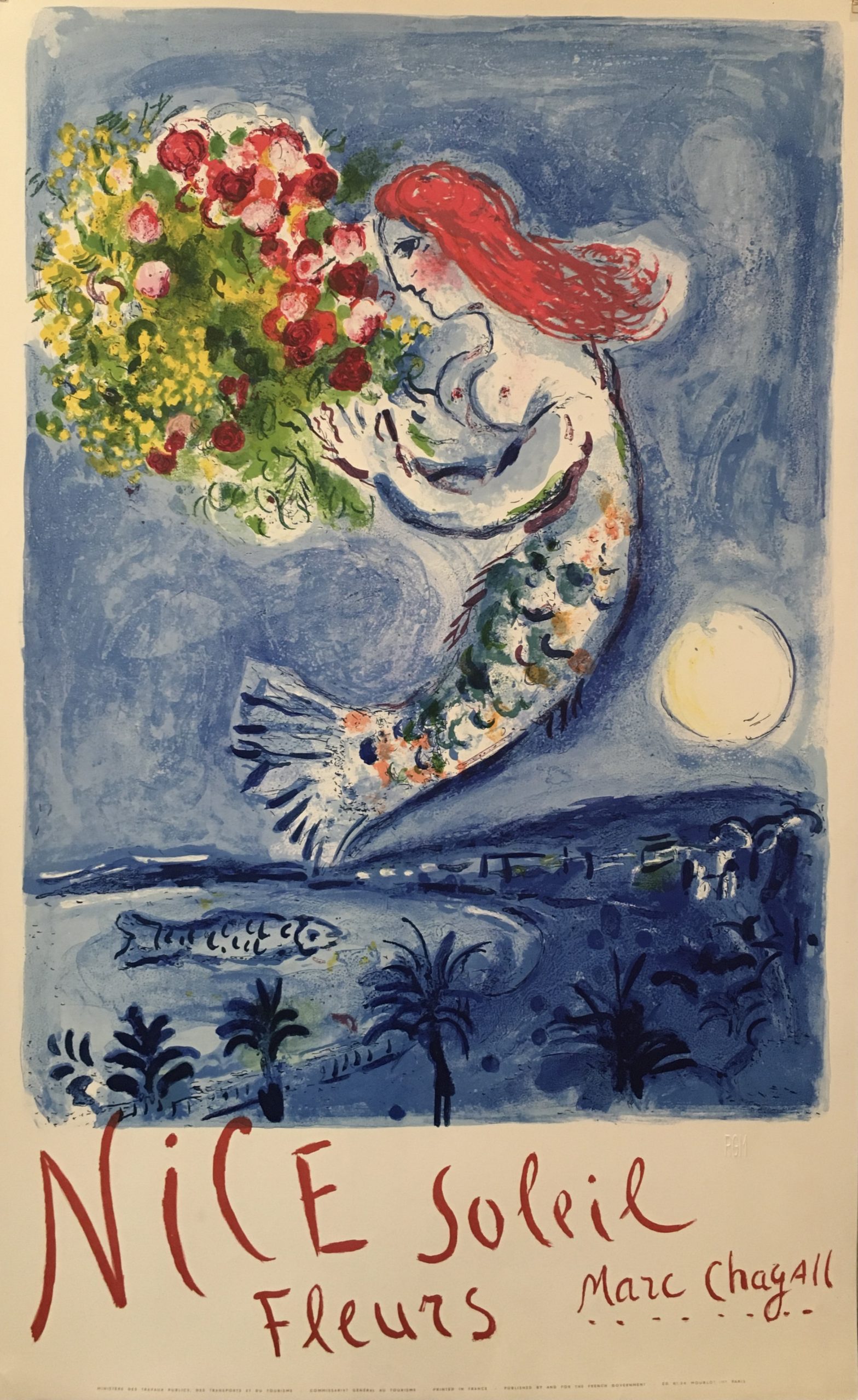 Nice Soleil Chagall Original Vintage Poster Letitia Morris Gallery