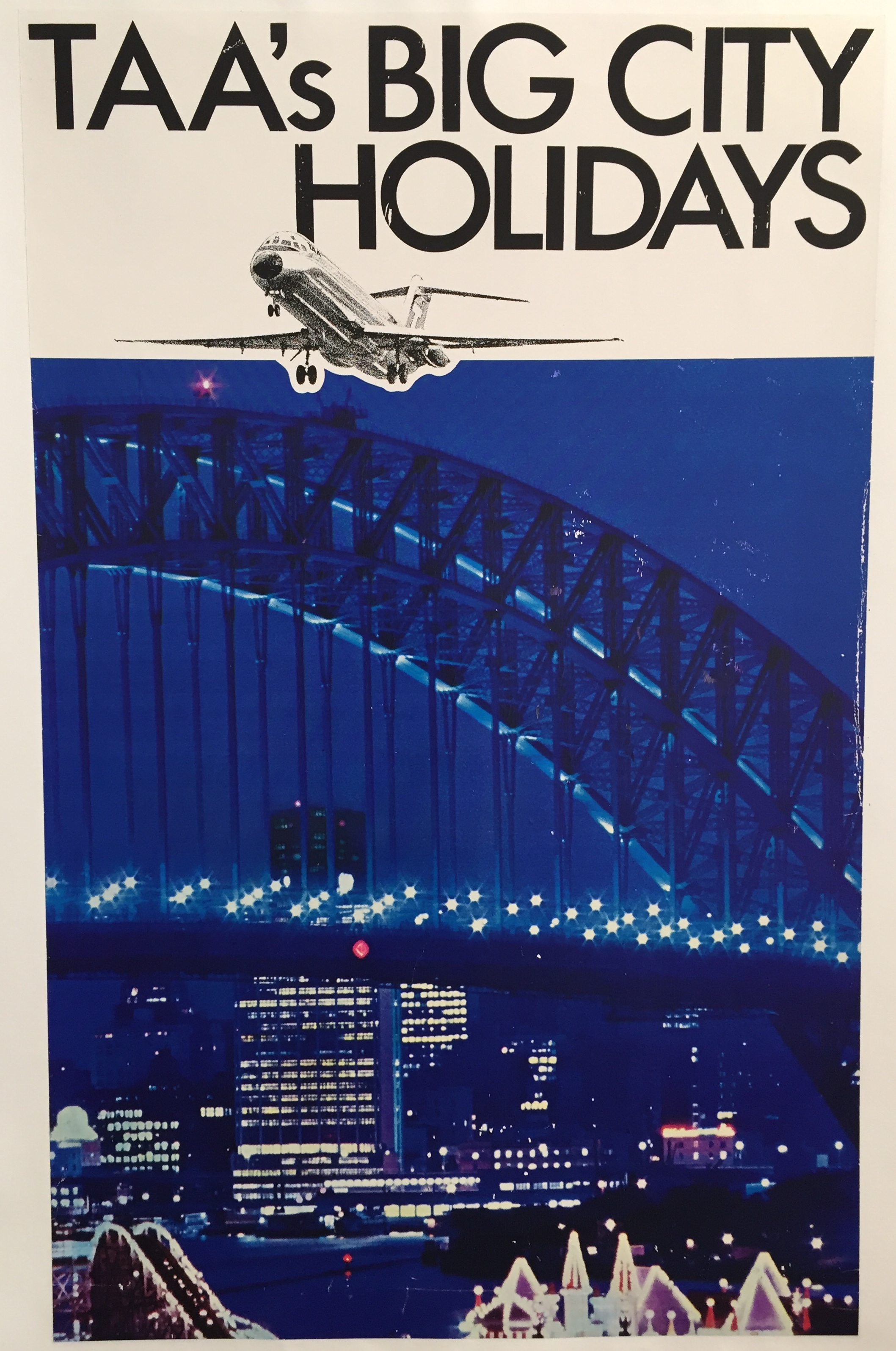 TAA's Big City Holidays Original Vintage Travel Poster