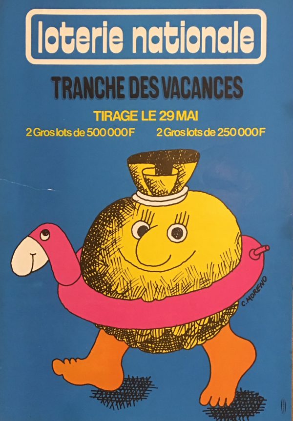 Loterie Nationale Tranche des Vacances Original Vintage Poster