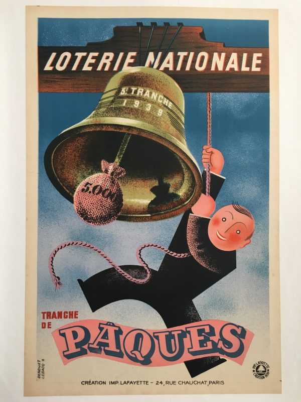 Loterie Nationale Tranche de Paques Original Vintage Poster