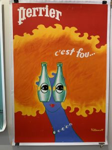 Original Vintage Poster Perrier C'est Fou Eyes