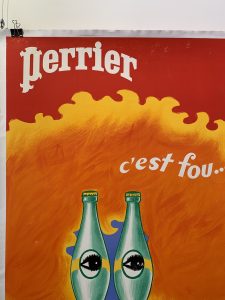 Original Vintage Poster Perrier C'est Fou Eyes