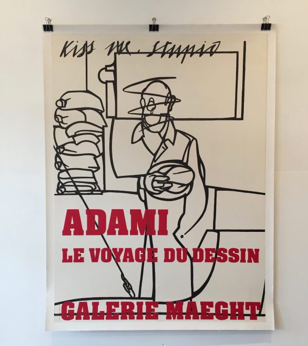 Galerie Maeght Adami Kiss Me Stupid original vintage poster