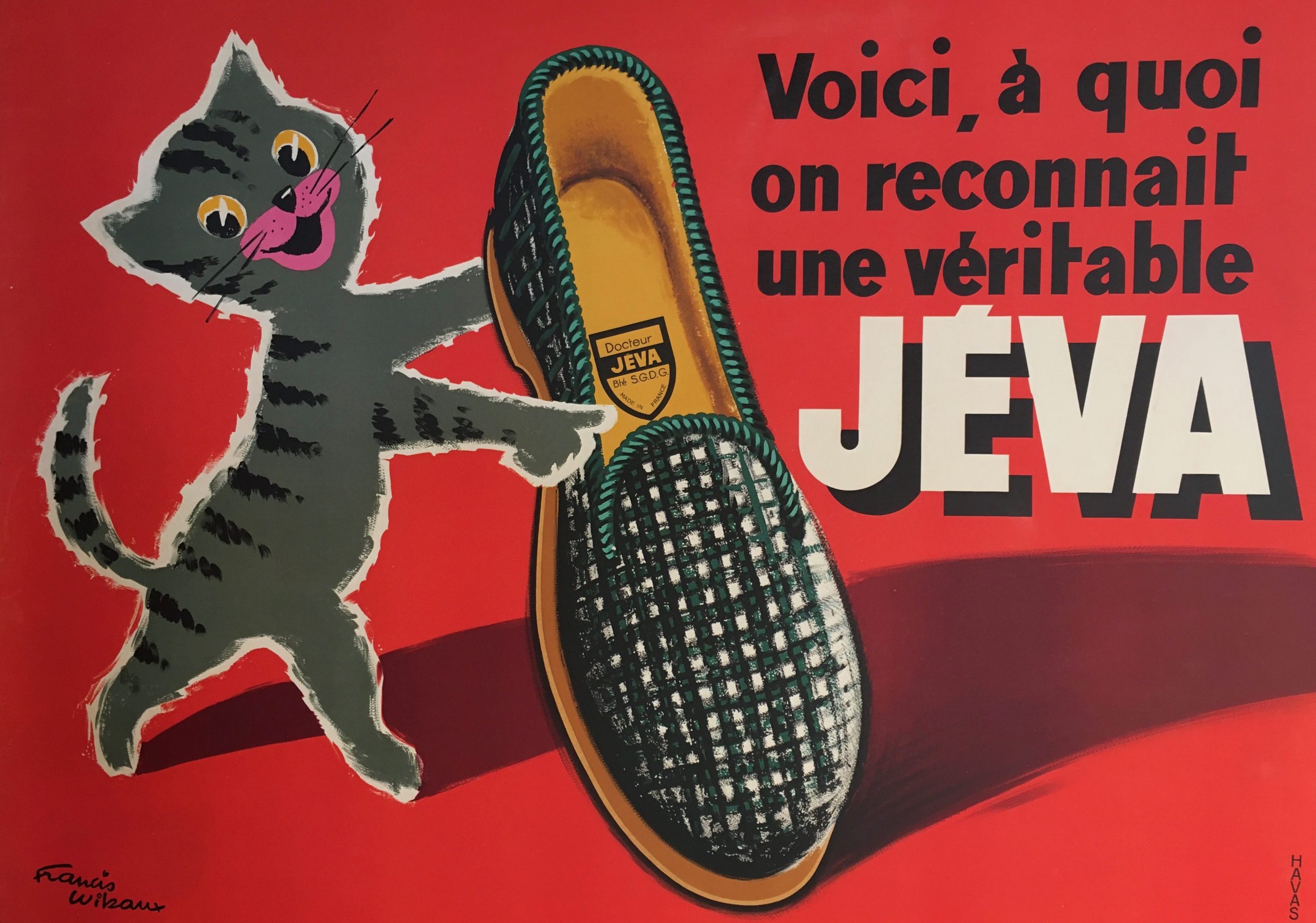 Jeva Cat Original Vintage Poster