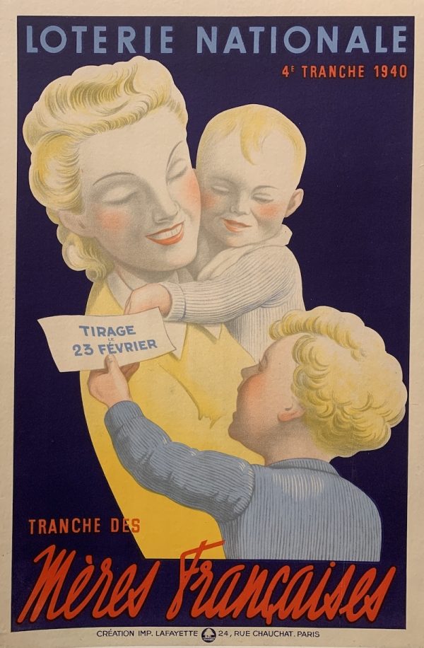 Loterie Nationale Meres Francaises Original Vintage Poster