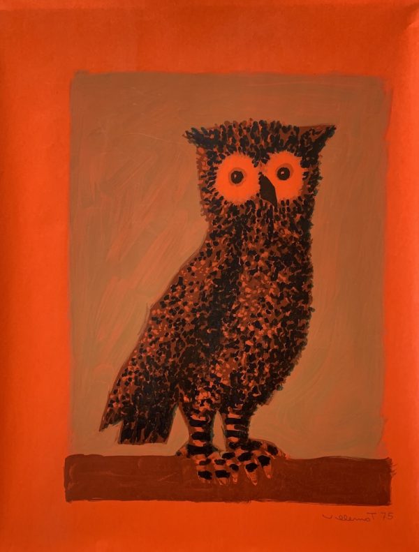 Villemot Owls lithograph series 1975 Original Vintage Poster