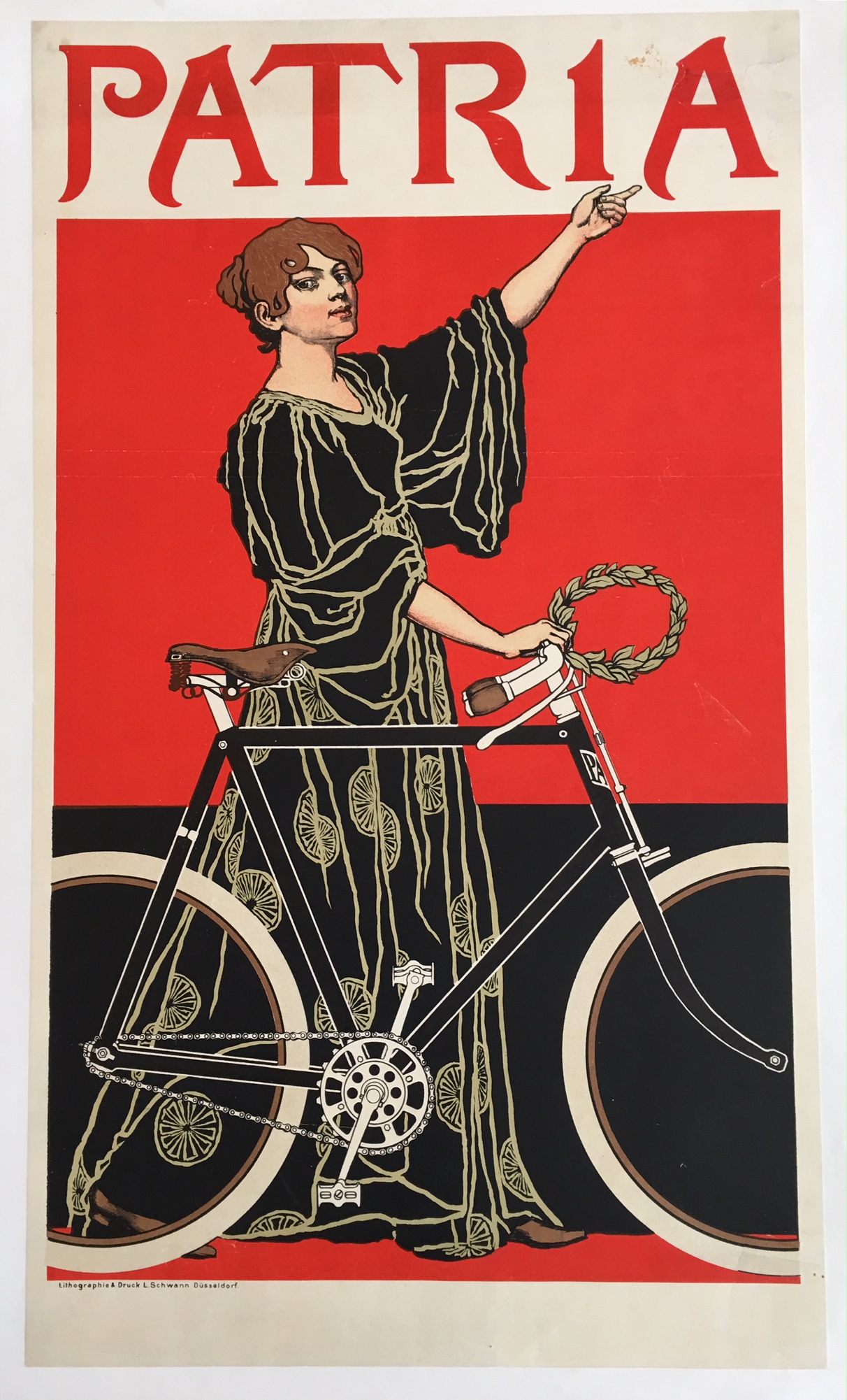 Patria Bicycle 1900's Original Vintage Poster Letitia Morris Gallery