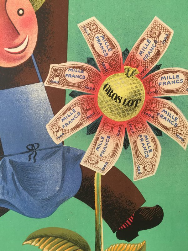 Loterie Nationale Tranche spéciale des fleurs Original Vintage Poster