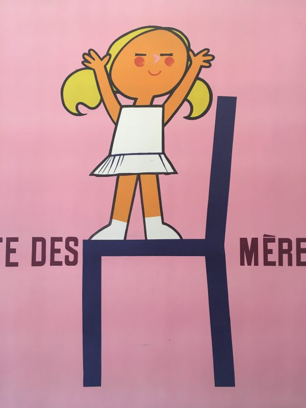 Fête de Mères Pink Girl Original Vintage Poster Melbourne