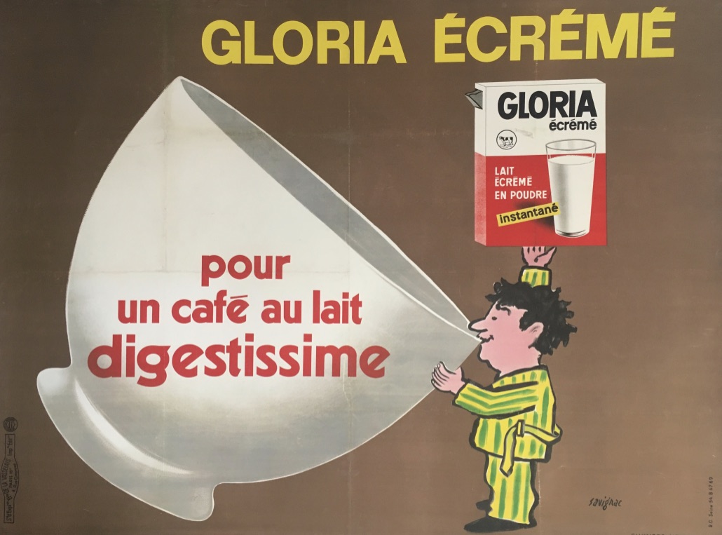 Original Vintage Poster Raymond Savignac Gloria Ecreme 1967