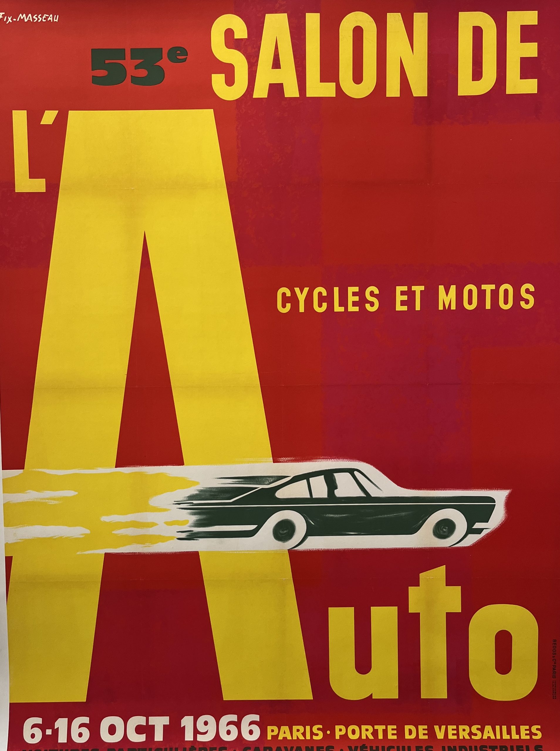 Salon l'auto by Herve Morvan Original Vintage Poster