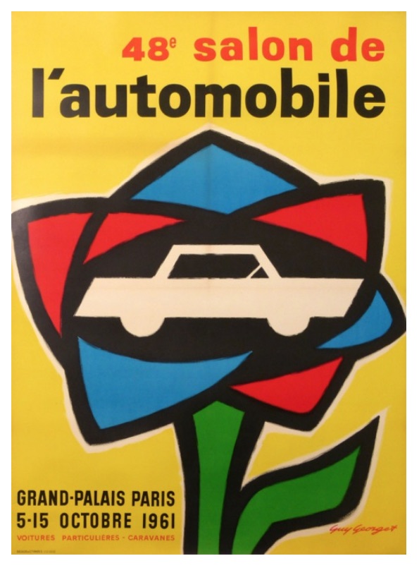 49 Salon De L'automobile Grand-Palais Paris Original Vintage Poster