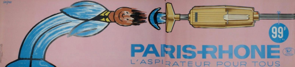 Original Vintage Poster Savignac Bus Poster Paris Rhone