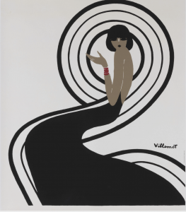 Villemot Spirale Black Dress Original Vintage Poster