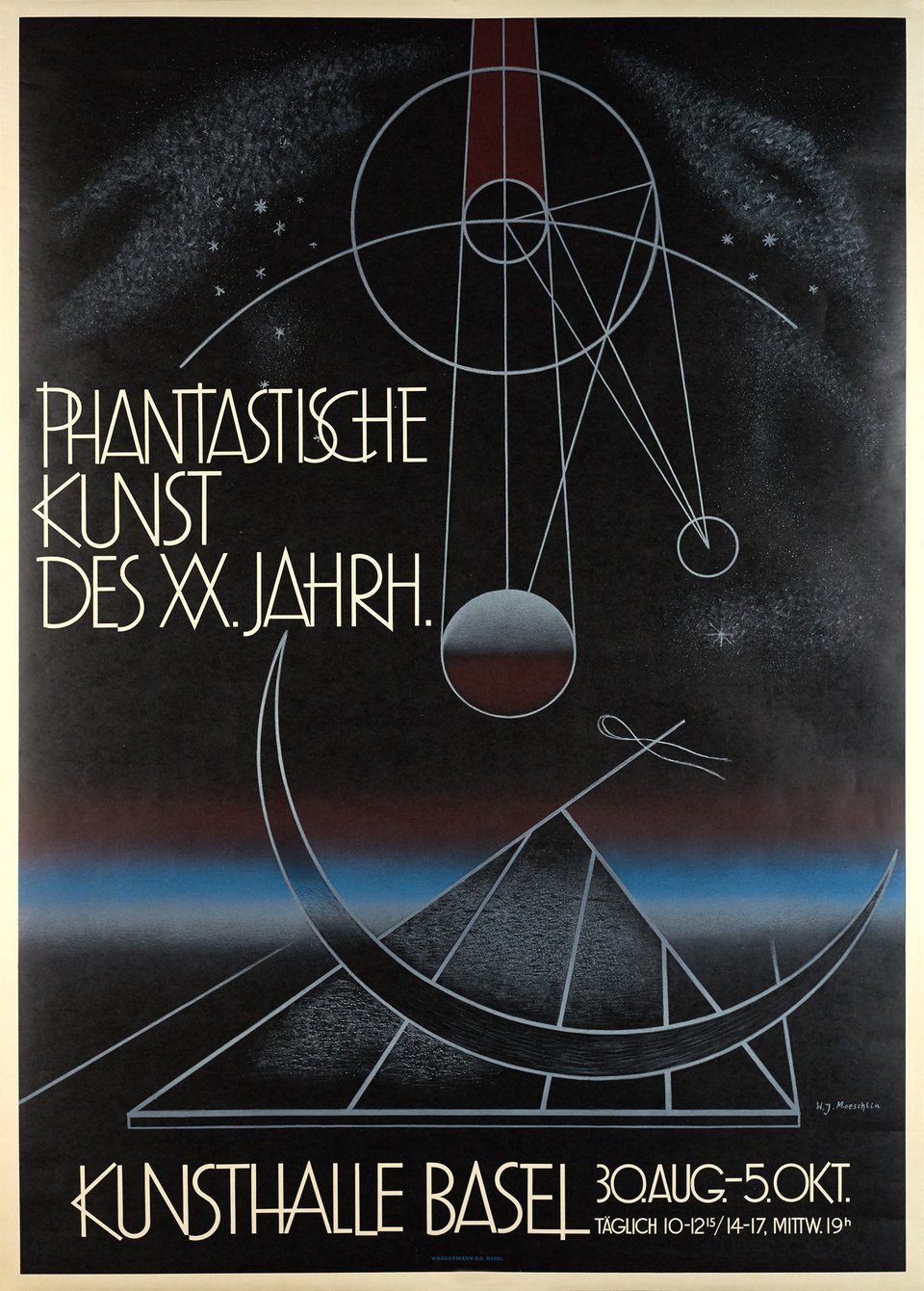 Kunsthalle Basel 'Phantastische Kunst Des' Original Vintage Poster