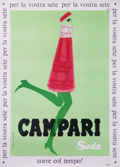 Campari Soda Corre Con Tempo Original Vintage Poster