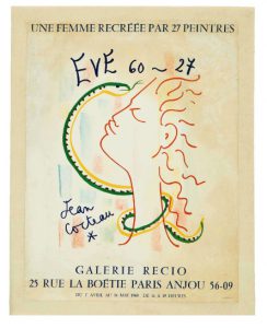 Jean Cocteau Galerie Recio Original Vintage Poster