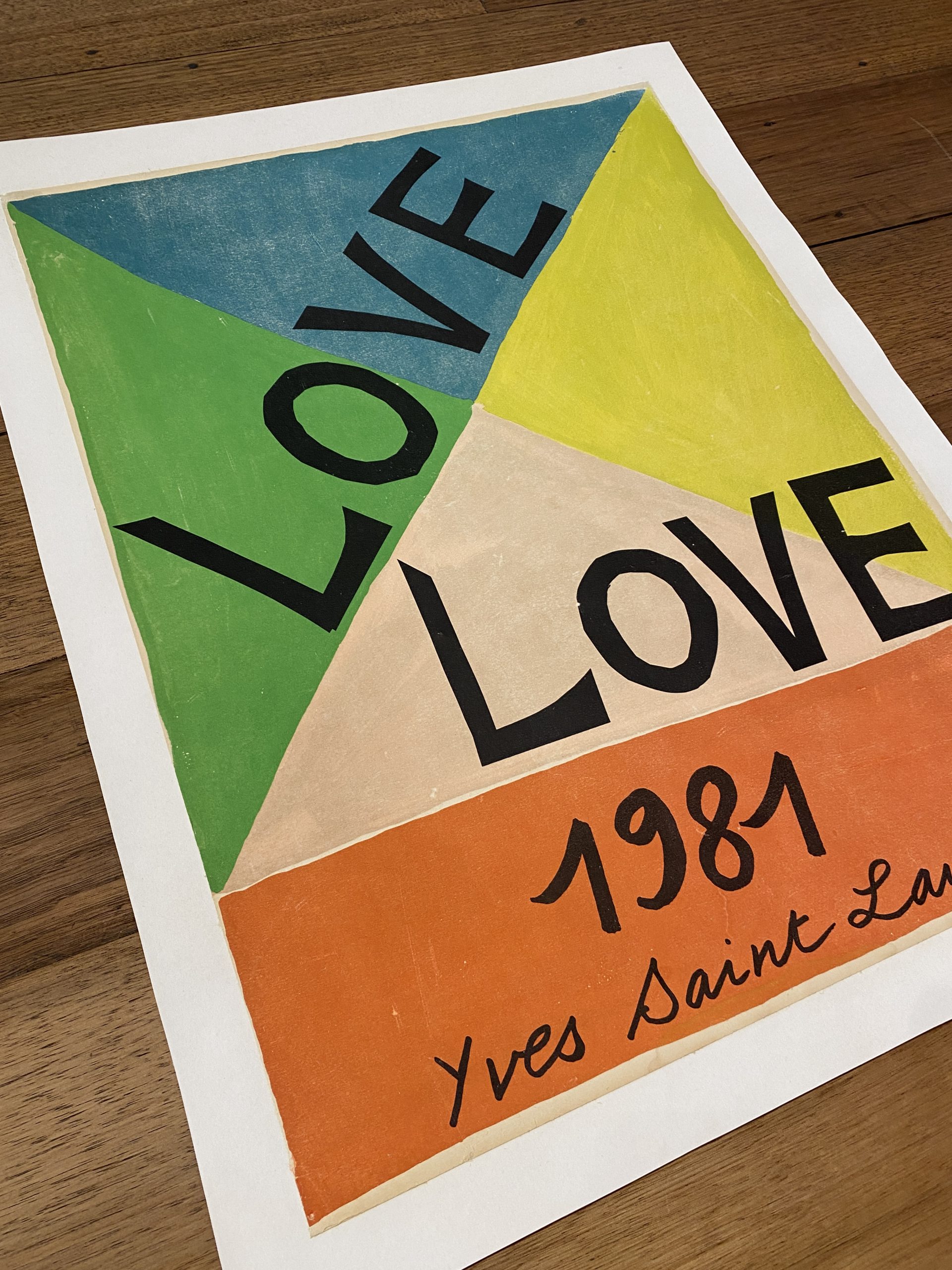 Yves Saint Laurent LOVE 1981 Original Vintage Poster