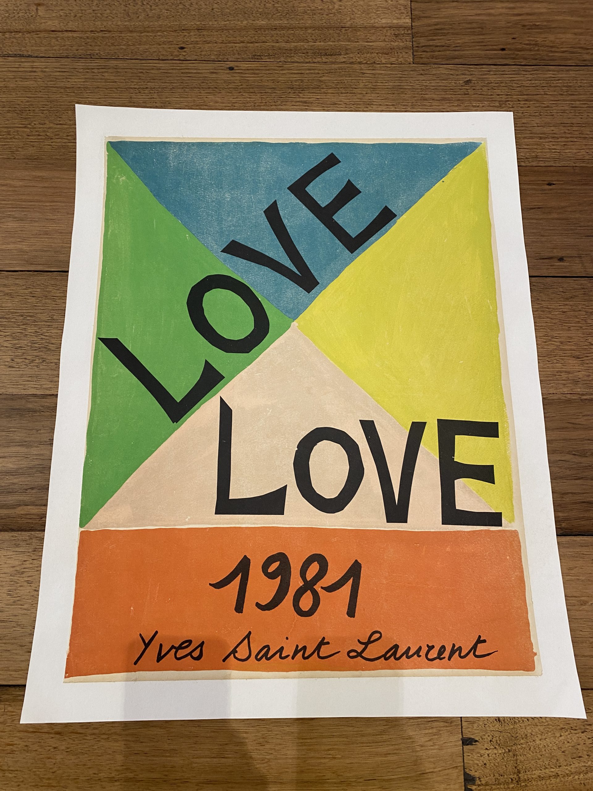 Yves Saint Laurent LOVE 1981 Original Vintage Poster