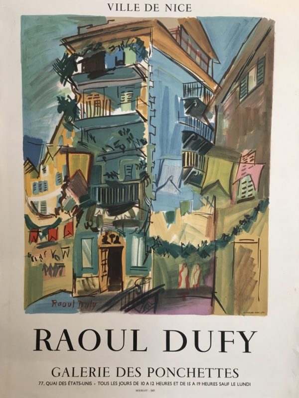 Raoul Duffy Ville de Nice Galerie des Ponchettes Original Vintage Poster