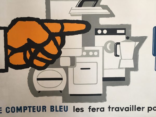 Villemot Le Compteur Bleu Original Vintage Poster