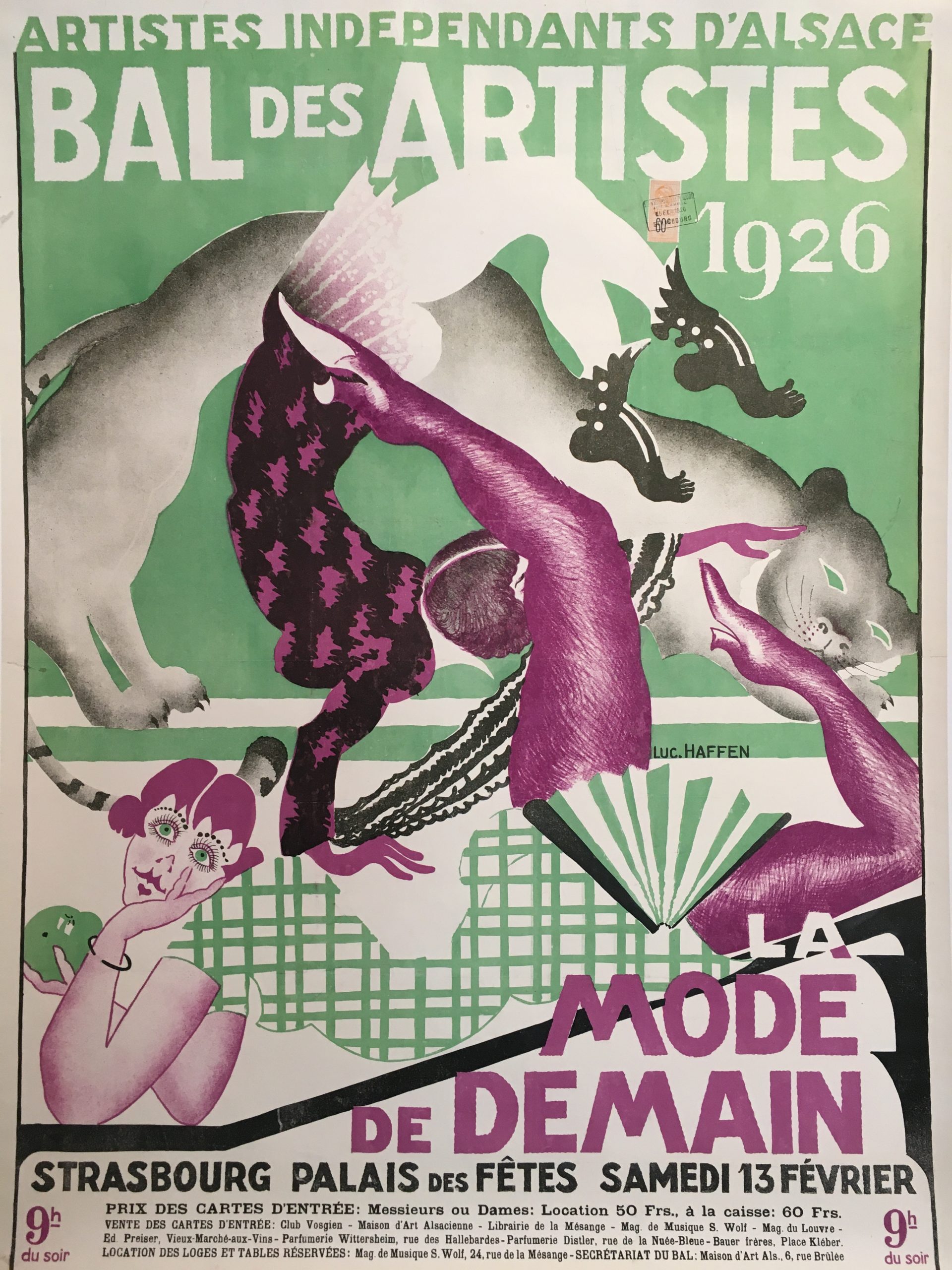 Artistes Independants D'alsace Bal Des Artistes Original Vintage Poster