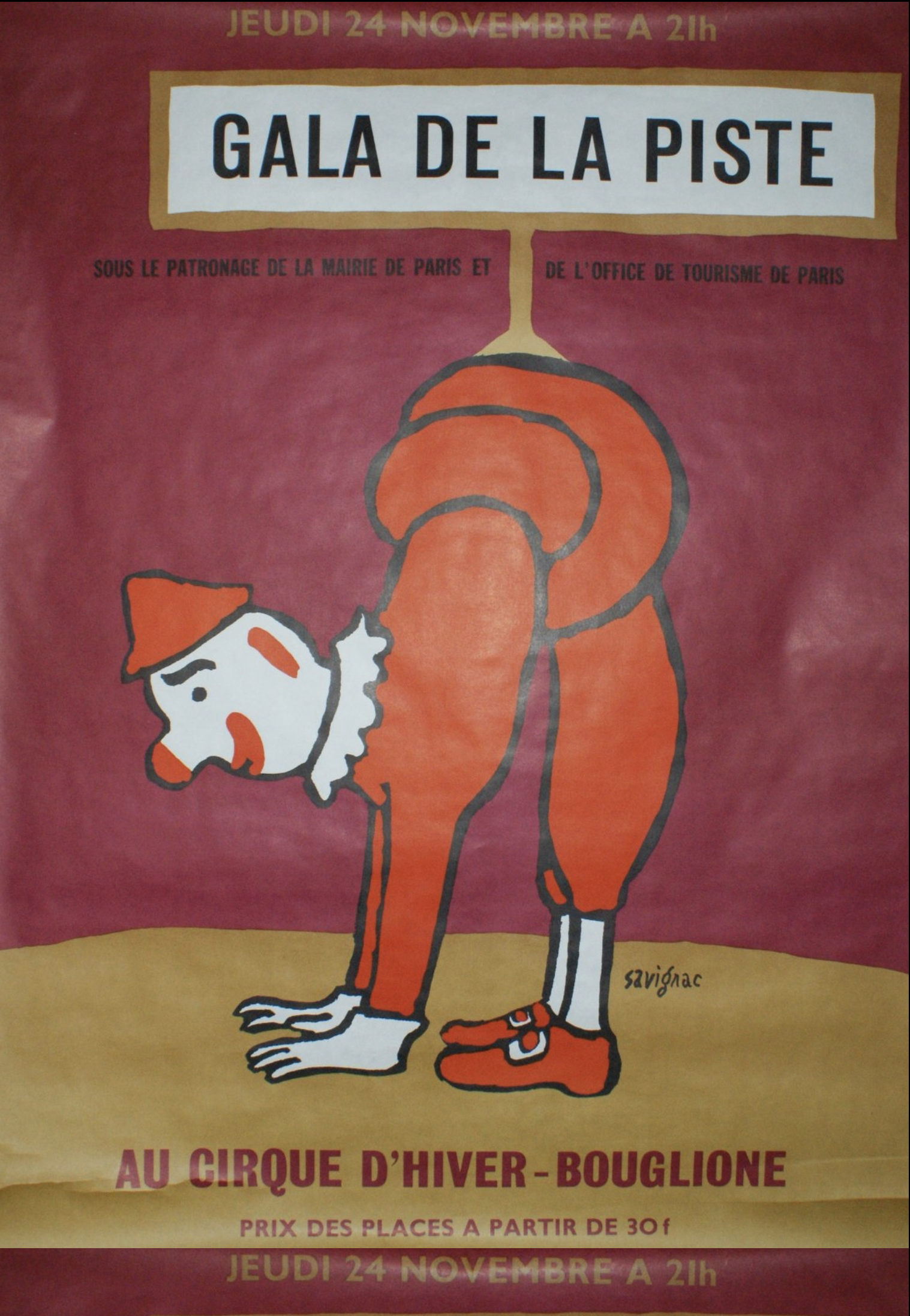 Savignac Cirque d'hiver Bouglione Original Vintage Poster