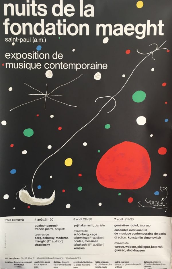Miro nuits de la fondation maeght Original Vintage Poster