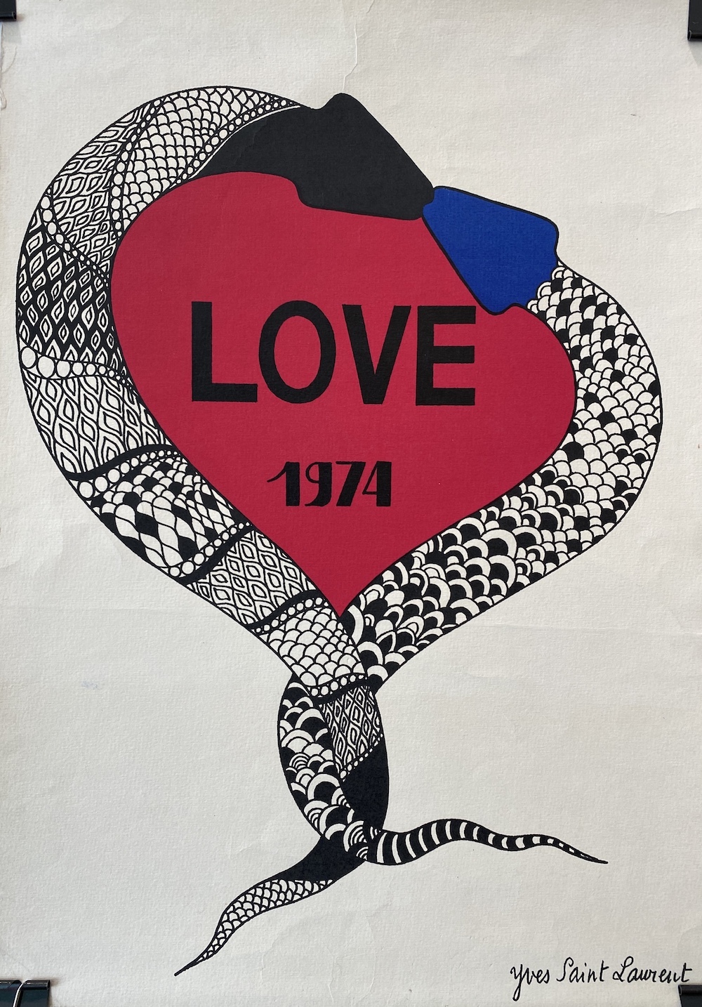 Yves Saint Laurent LOVE 1974 Original Vintage Poster