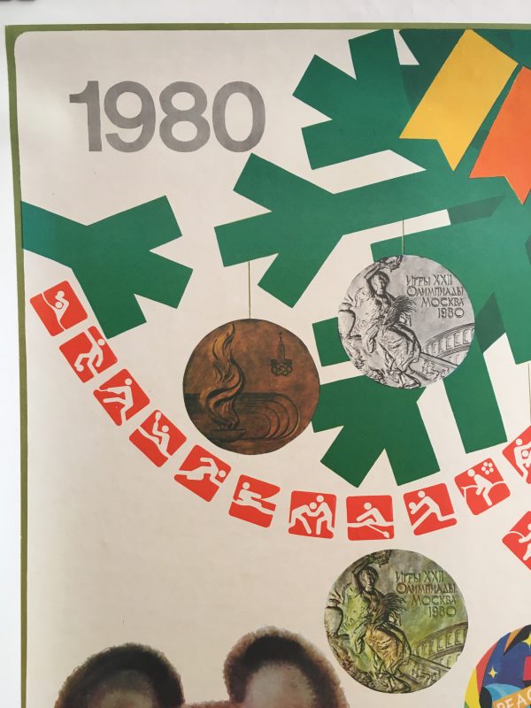 Olympic Bear 'Misha' 1980 Original Vintage Poster