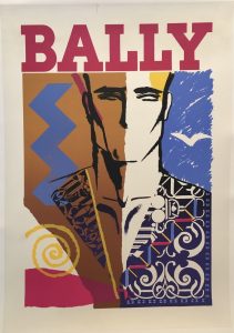 Bally Man Face Mid 1970's Original Vintage Poster