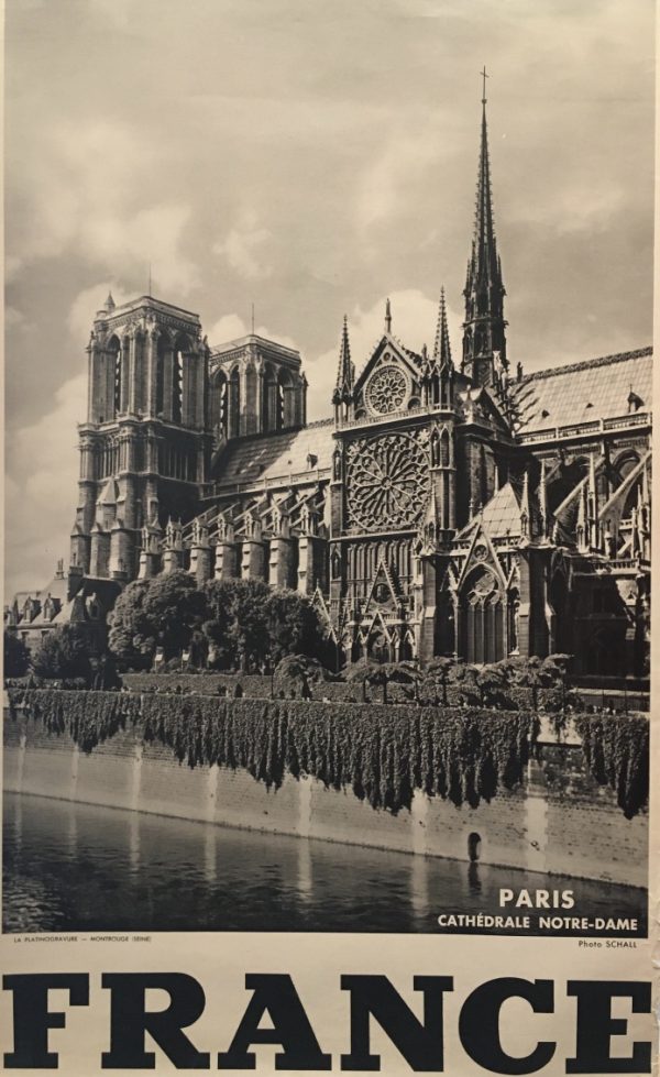 Notre-Dame 'FRANCE' by Schall Original Vintage Poster