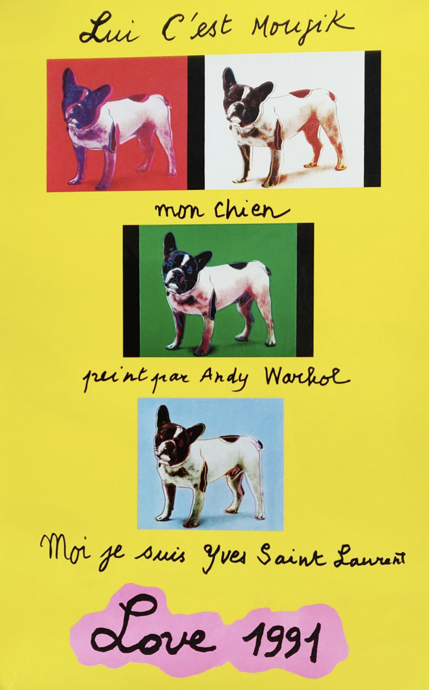 Yves Saint Laurent LOVE 1991 Original Vintage Poster