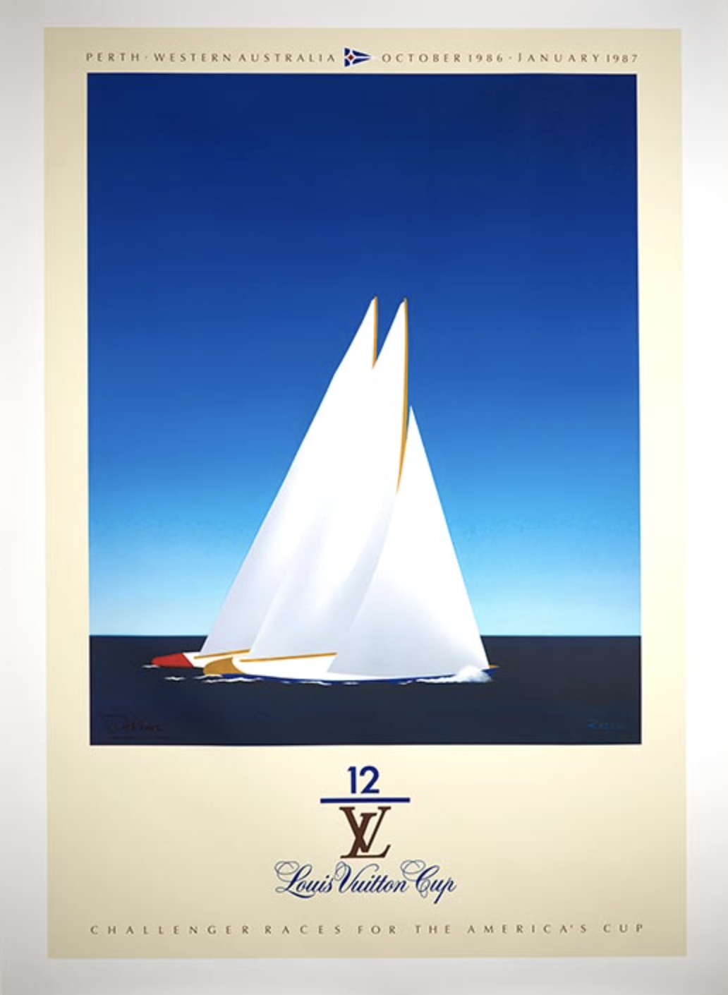 Louis Vuitton Cup 1987 Original Vintage Poster