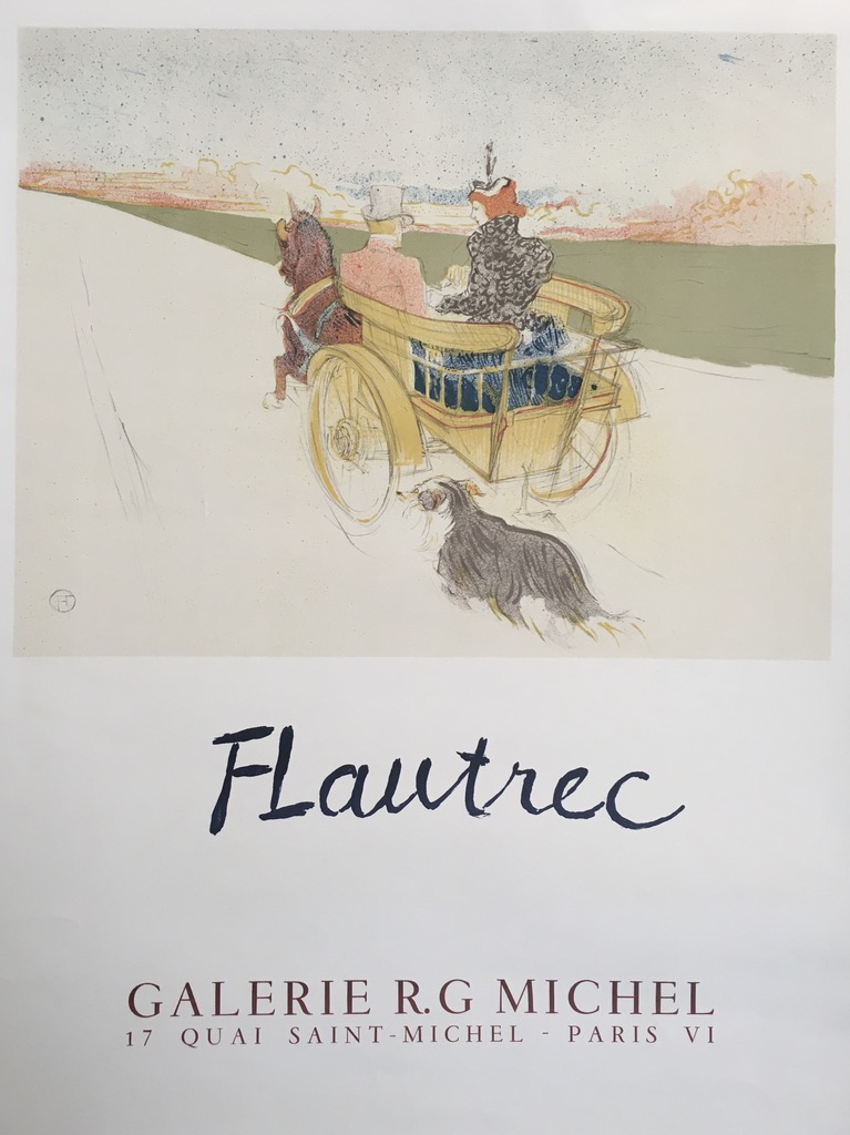 FLautrec Galerie R-G Michel Horse & Carriage Original Vintage Poster