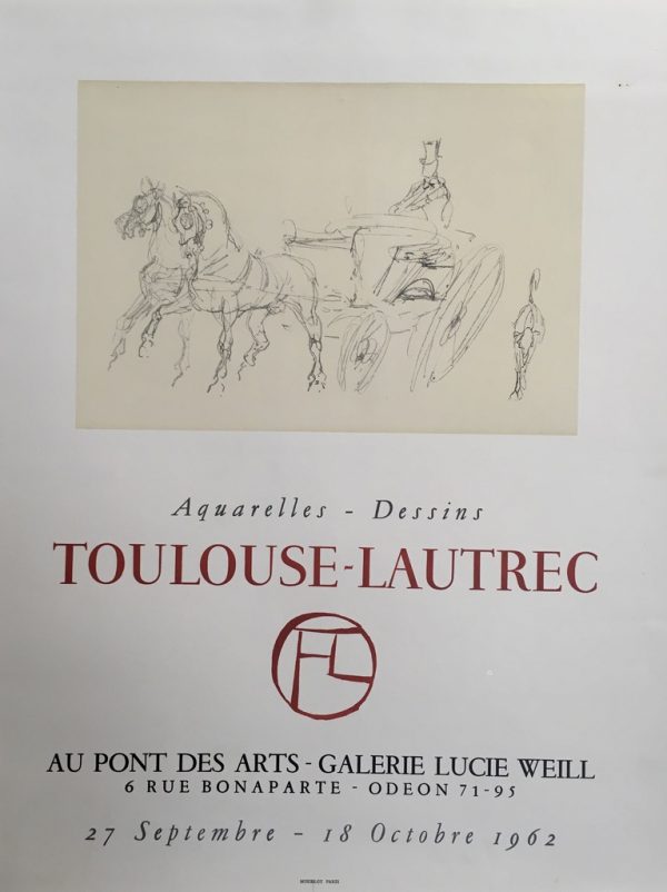 Toulouse Lautrec Aquarelles - Dessins 1962 Original Vintage Poster