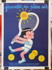 Jeunesse Au Plein Air Tennis by H. Morvan Original Vintage Poster
