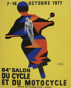 Salon Cycle Motocycle 1977 by Herve Morvan Original Vintage Poster