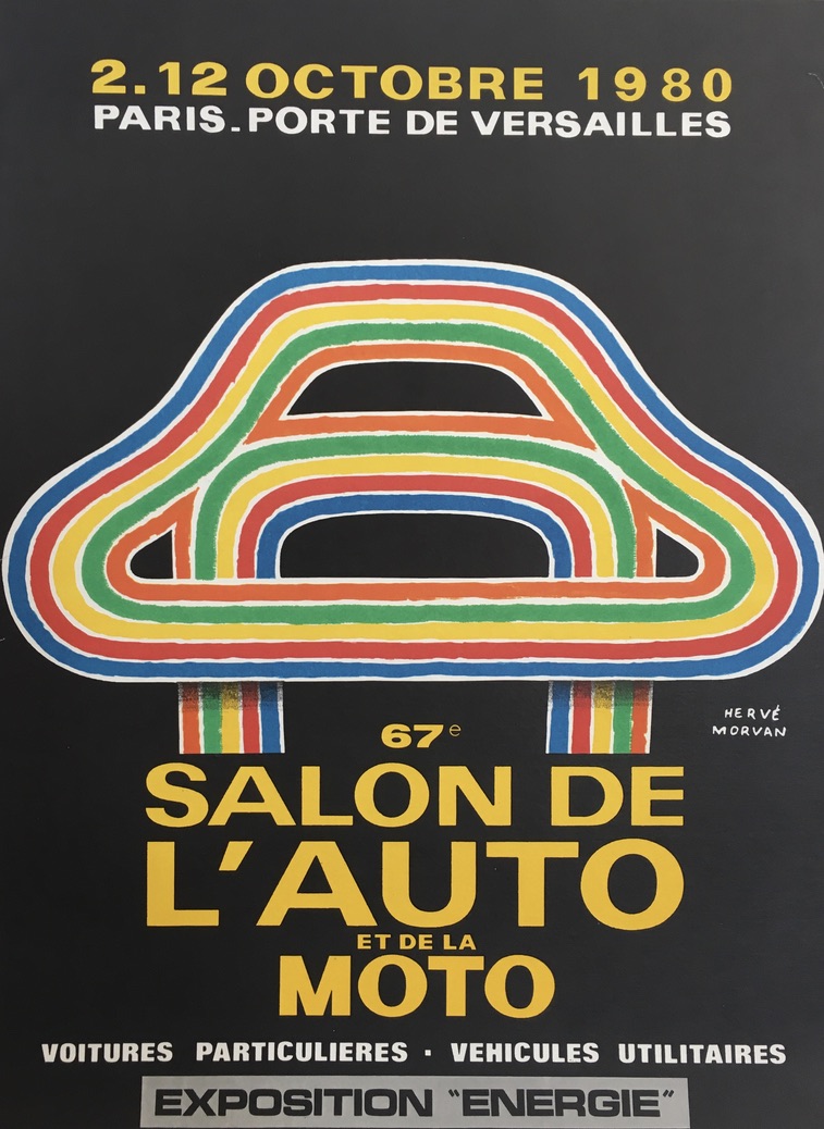 Salon l'auto de la moto 1980 by Herve Morvan Original Vintage Poster
