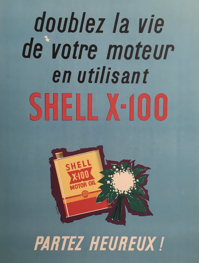 Shell Oil X-100 by Jean Colin Original Vintage Poster
